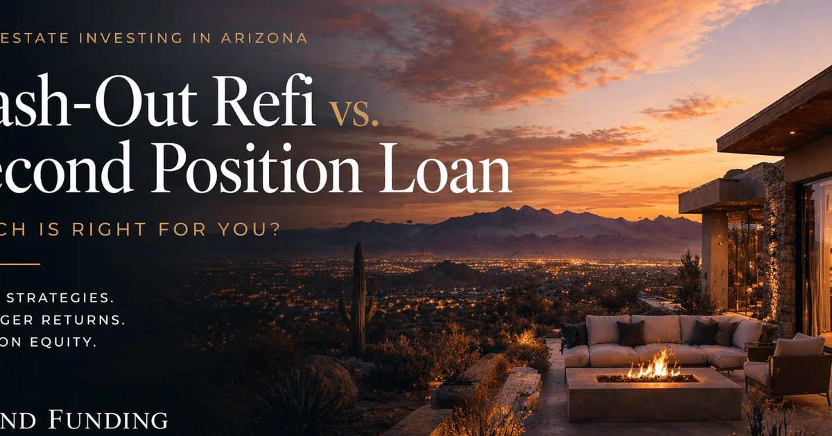 Cash-out refi vs second position loan in Arizona — comparison